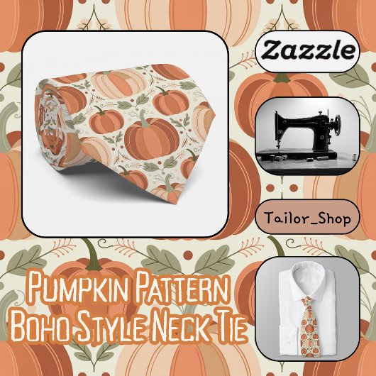 Pumpkin Pattern Boho Style Krawatte