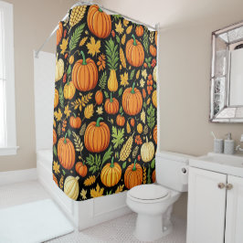 Pumpkin Pattern Ernte Tag Herbst Duschvorhang