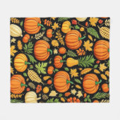 Pumpkin Pattern Ernte Tag Herbst Fleecedecke (Vorderseite (Horizontal))