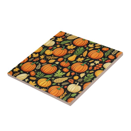 Pumpkin Pattern Ernte Tag Herbst Fliese (Seite)