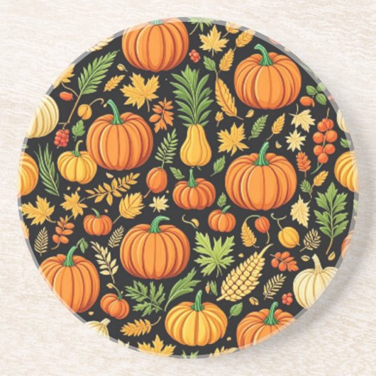 Pumpkin Pattern Ernte Tag Herbst Getränkeuntersetzer (Vorne)