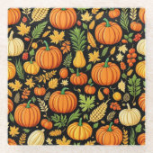 Pumpkin Pattern Ernte Tag Herbst Glasuntersetzer (Vorderseite)