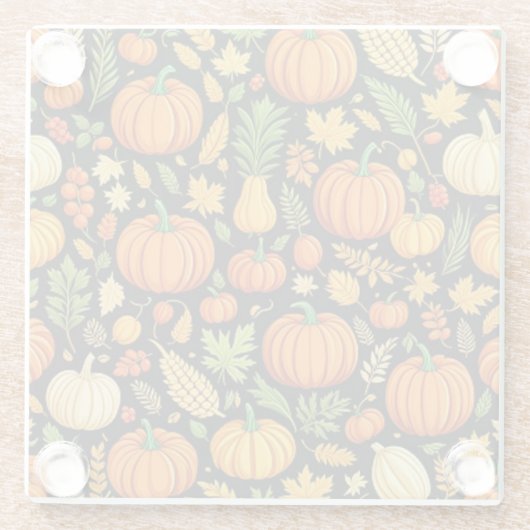 Pumpkin Pattern Ernte Tag Herbst Glasuntersetzer (Rückseite)
