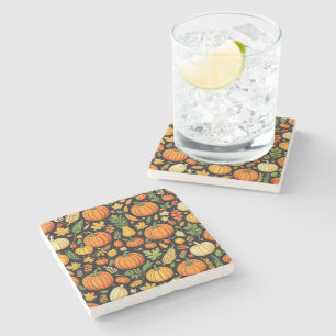 Pumpkin Pattern Ernte Tag Herbst Steinuntersetzer