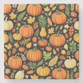 Pumpkin Pattern Ernte Tag Herbst Steinuntersetzer (Vorderseite)