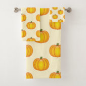 Pumpkin Pattern Fall Yellow Badhandtuch Set (Insitu)