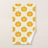 Pumpkin Pattern Fall Yellow Badhandtuch Set (Handtuch)