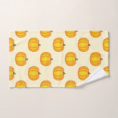 Pumpkin Pattern Fall Yellow Badhandtuch Set (Handtuch)