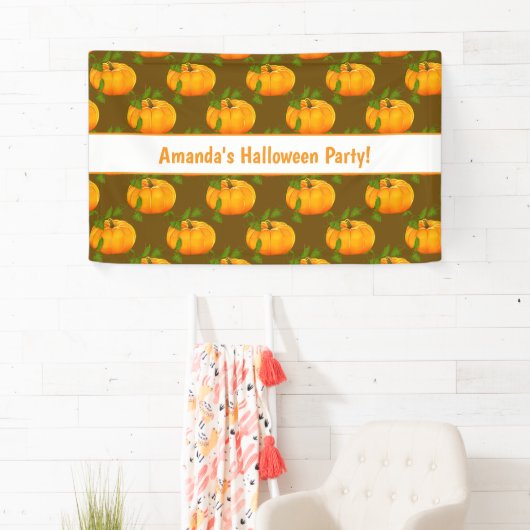 Pumpkin Pattern Halloween-Party Banner (Insitu)