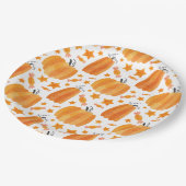 Pumpkin Pattern Holloween Party Paper Plate Pappteller (Schrägansicht)