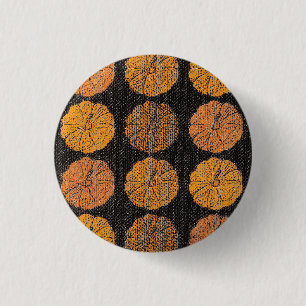 Pumpkin Pattern Orange Button
