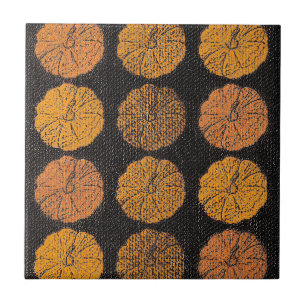 Pumpkin Pattern Orange Fliese
