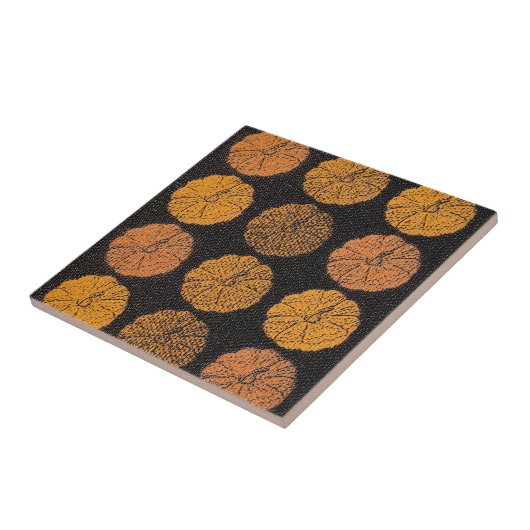 Pumpkin Pattern Orange Fliese (Seite)