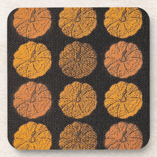 Pumpkin Pattern Orange Getränkeuntersetzer (Vorderseite)