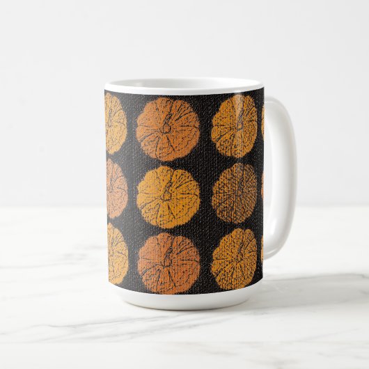 Pumpkin Pattern Orange Kaffeetasse (VorderseiteRechts)