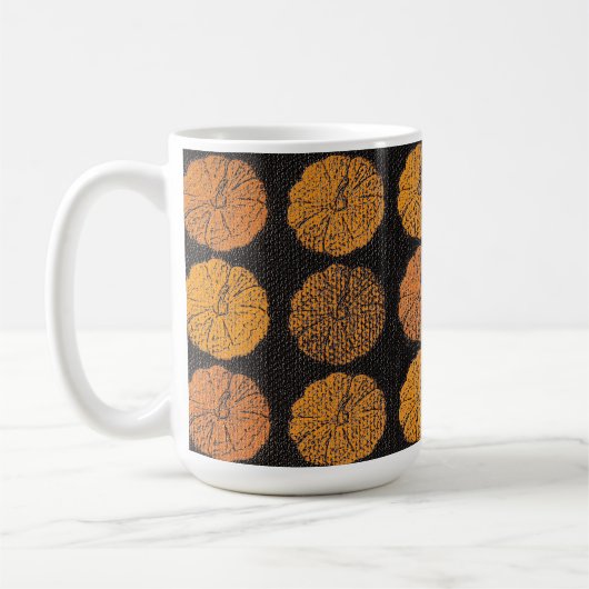 Pumpkin Pattern Orange Kaffeetasse (Links)