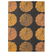Pumpkin Pattern Orange Klemmbrett (Rückseite)