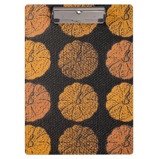 Pumpkin Pattern Orange Klemmbrett (Vorderseite)