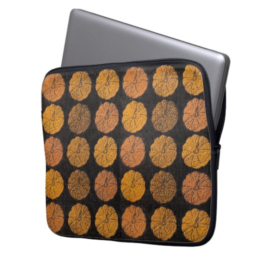 Pumpkin Pattern Orange Laptopschutzhülle (Vorderseite Links)