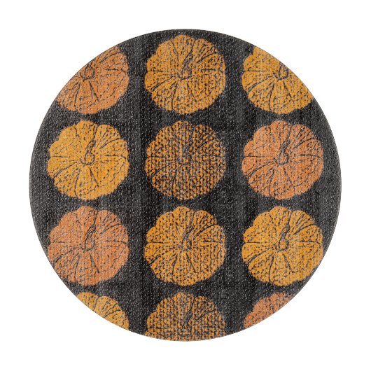 Pumpkin Pattern Orange Schneidebrett (Vorderseite)