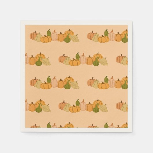 Pumpkin Pattern Paper Napkins - Halloween-Party Serviette (Vorderseite)