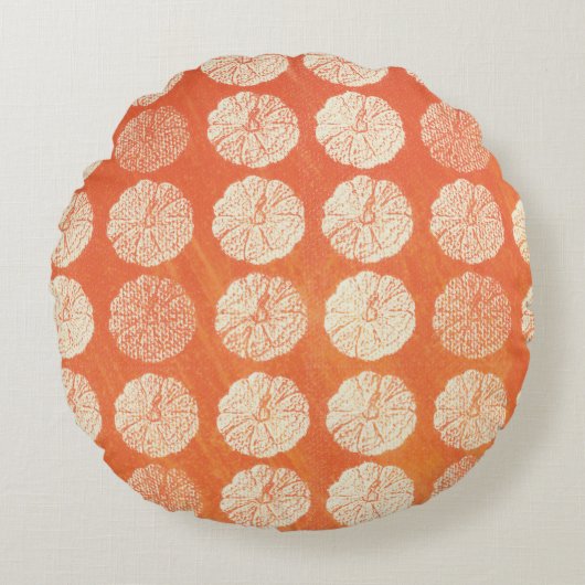 Pumpkin Pattern Pillow Rundes Kissen (Vorderseite)