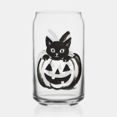 Pumpkin Peek – Black Cat Halloween Design on  Dosenglas (Rückseite)
