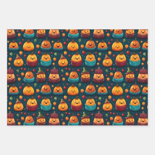 Pumpkin-Persönlichkeiten Geschenkpapier Set (Vorderseite 2)