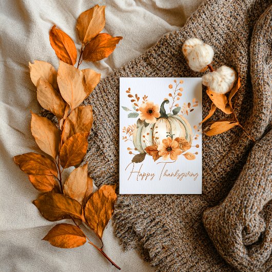 Pumpkin & Petals Thanksgiving Card Karte