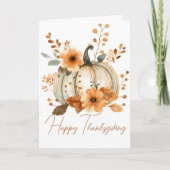 Pumpkin & Petals Thanksgiving Card Karte (Vorderseite)