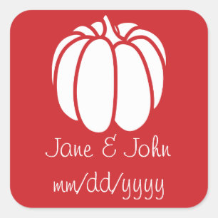 Pumpkin-Pflaster auf Cherry-Sticker Quadratischer Aufkleber