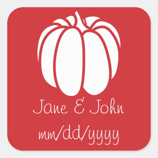 Pumpkin-Pflaster auf Cherry-Sticker Quadratischer Aufkleber (Vorderseite)