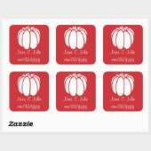 Pumpkin-Pflaster auf Cherry-Sticker Quadratischer Aufkleber (Blatt)