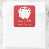 Pumpkin-Pflaster auf Cherry-Sticker Quadratischer Aufkleber (Tasche)