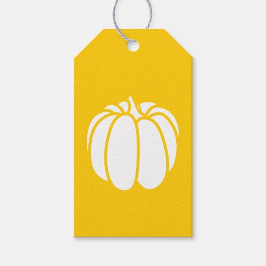 Pumpkin-Pflaster auf dem Gelben Geschenktag Geschenkanhänger (Vorderseite)