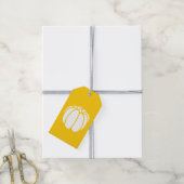Pumpkin-Pflaster auf dem Gelben Geschenktag Geschenkanhänger (Mit Garn)