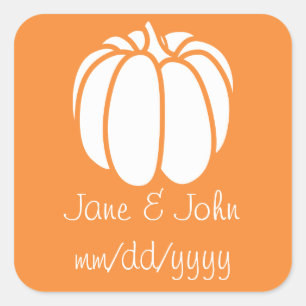 Pumpkin-Pflaster auf Orange-Aufkleber Quadratischer Aufkleber