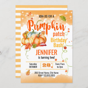 Pumpkin-Pflaster-Birthday-Bash Einladung