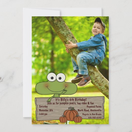 Pumpkin-Pflaster - Foto zum Geburtstag Einladung (Vorderseite)