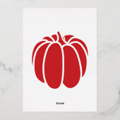 Pumpkin-Pflaster in Cherry Foil Einladung (Rückseite)