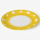 Pumpkin-Pflaster in gelber Papierplatte Pappteller (Schrägansicht)