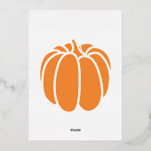 Pumpkin-Pflaster in Orange Foil Einladung (Rückseite)