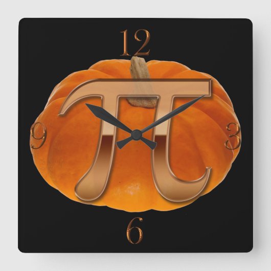 Pumpkin Pi Funny Mathe-lover's Wall Clock Quadratische Wanduhr (Vorderseite)