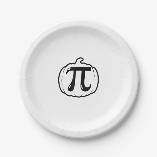 Pumpkin Pi Funny Mathematih Halloween & Erntedank Pappteller (Vorderseite)