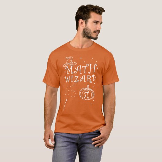 Pumpkin Pi Pie Wizard Hat Mathe Teacher Halloween T-Shirt (Vorne ganz)