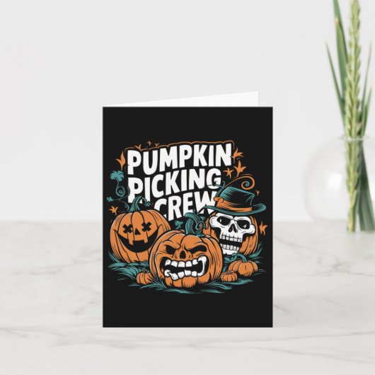 Pumpkin Picking Crew Funny Pumpkin Patch Halloween Karte (Vorderseite)