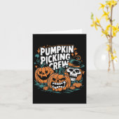 Pumpkin Picking Crew Funny Pumpkin Patch Halloween Karte (Gelbe Blume)