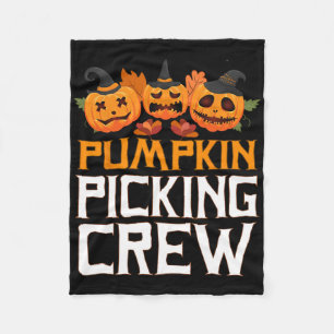 Pumpkin Picking Crew Halloween Familie Matching Fleecedecke