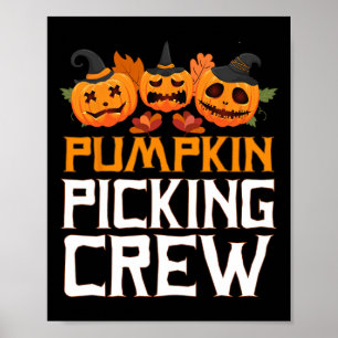 Pumpkin Picking Crew Halloween Familie Matching Poster