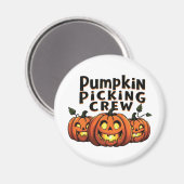 Pumpkin Picking Crew Spooky Halloween Matching Magnet (Vorderseite/Rückseite)